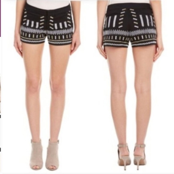 Anthropologie Chloe Oliver Black Embroidered Dash Dash Shorts Size 10 - Picture 8 of 8